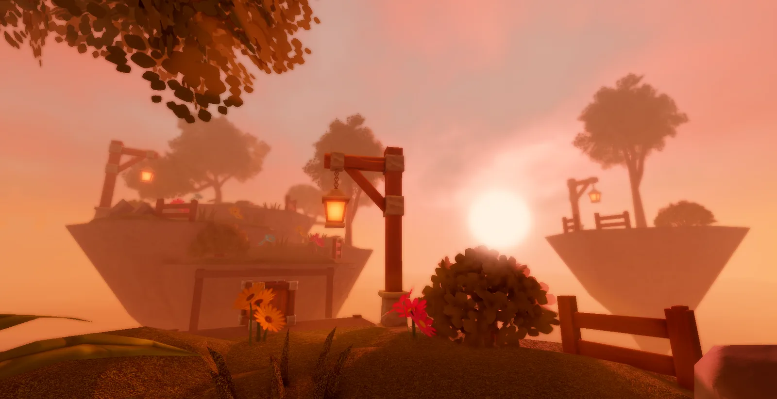 Warm sunset island environment